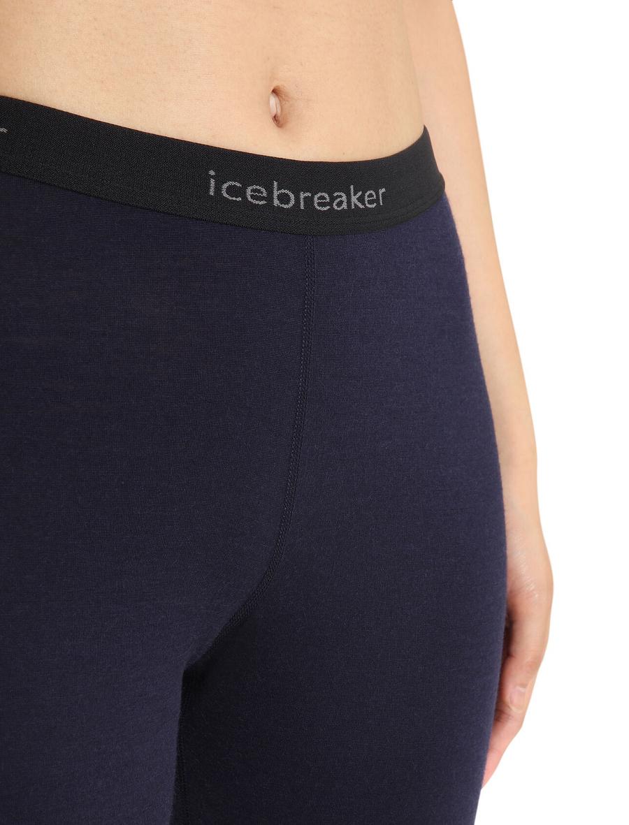 Midnight Navy Icebreaker Merino 200 Oasis Thermal Women's Leggings | AU 1549QMAZ